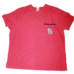 Genuine Merchandise St. Louis Cardinals Unisex V-Neck Short Sleeve Scrub Top 726